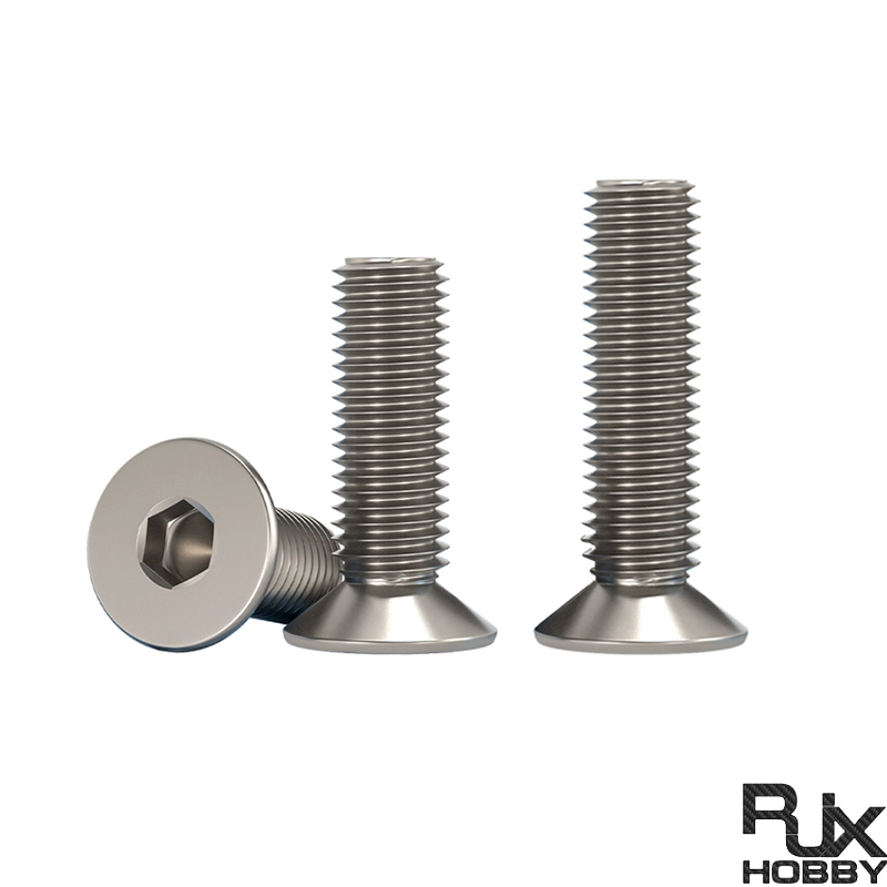 RJX 50pcs M3 6-40mm TA2 Countersunk Hex Socket Screw