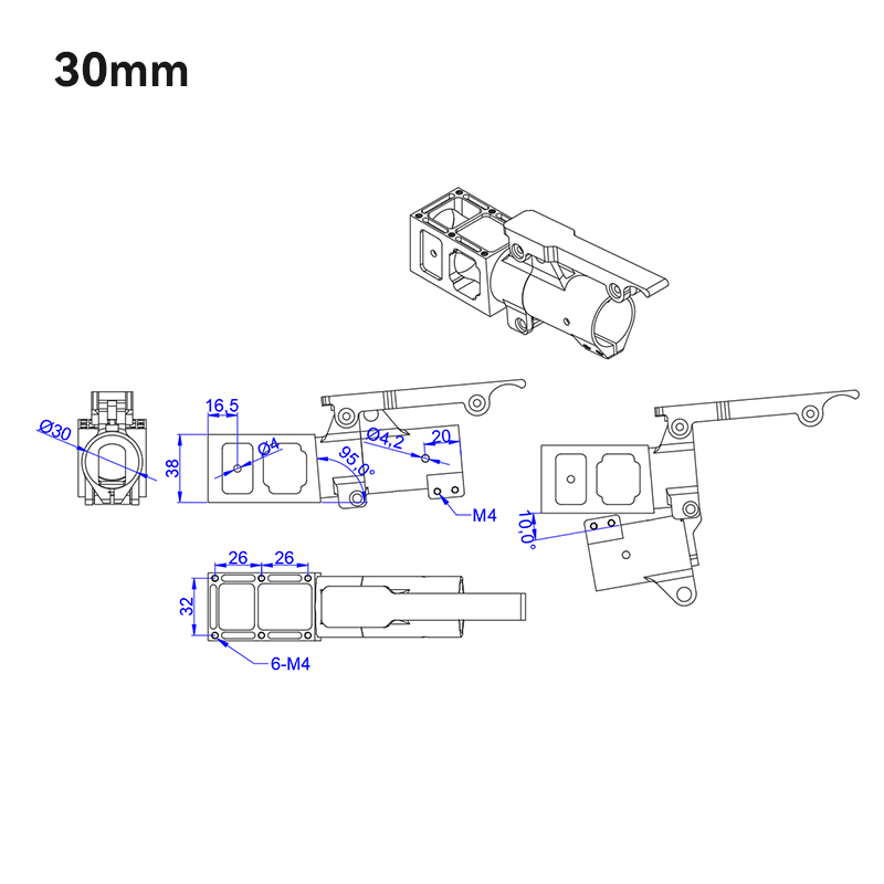 RJXHOBBY 1pcs 5° 25mm 30mm  40mm folding down arm for Plant Protection UAV Multicopter