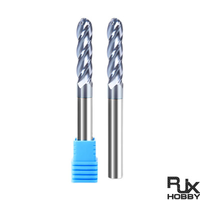 RJX 1pcs R2-R10 4 Flute tungsten steel Carbide Ball nose Cutter for Aluminum CNC Center Machining Milling Tool