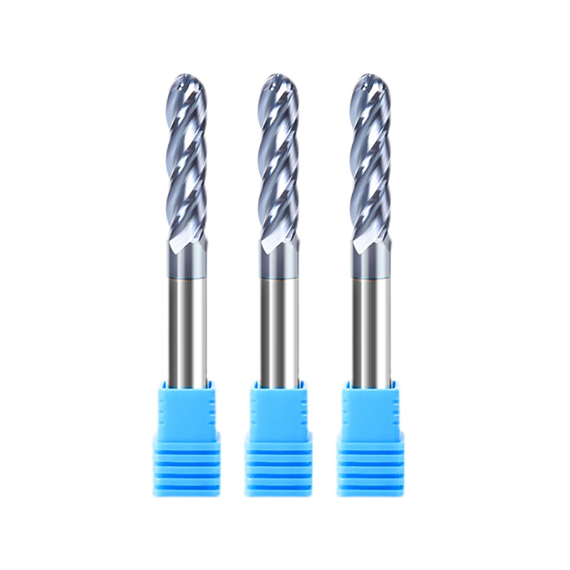RJX 1pcs R2-R10 4 Flute tungsten steel Carbide Ball nose Cutter for Aluminum CNC Center Machining Milling Tool