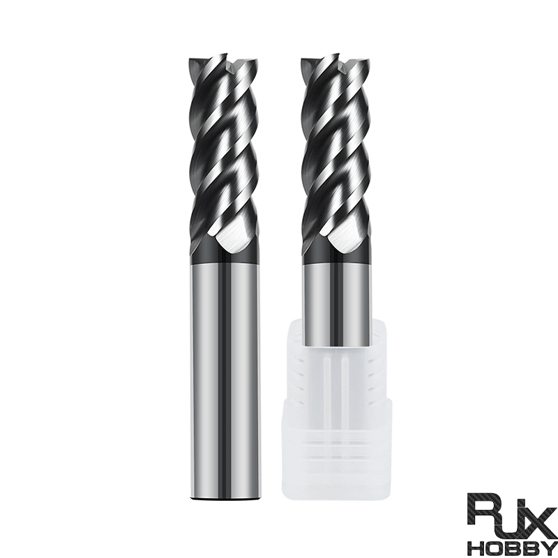 RJX 1pcs 4 Flute tungsten steel Carbide End Mill for Aluminum Cut Non-Ferrous Metal Upcut CNC Spiral Router Bit