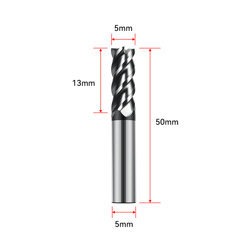 RJX 1pcs 4 Flute tungsten steel Carbide End Mill for Aluminum Cut Non-Ferrous Metal Upcut CNC Spiral Router Bit