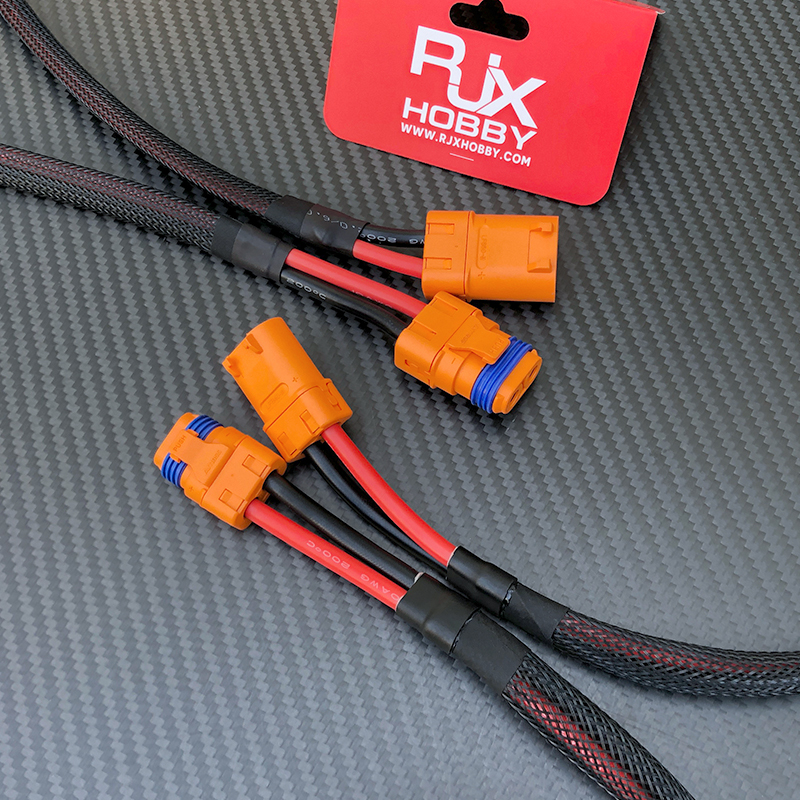 RJX 1pcs Power Wiring Harness LFB40-F to LFB40-M /LFB50-F to LFB50-M/1100mm 10 AWG Silicone 