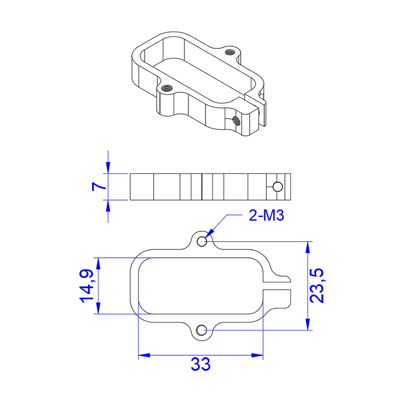 RJX 1pcs AS150U Male Plug Fixed Mount Bracket Aluminium Alloy Holder 