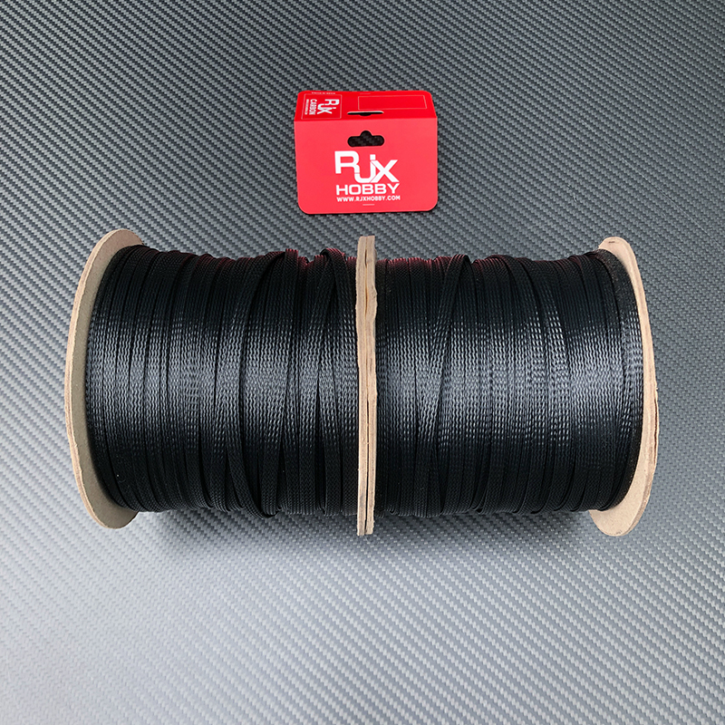 RJX 100M Braided Cable Sleeve Black Insulated PET Expandable Sheathing 3-40mm Wire Protection