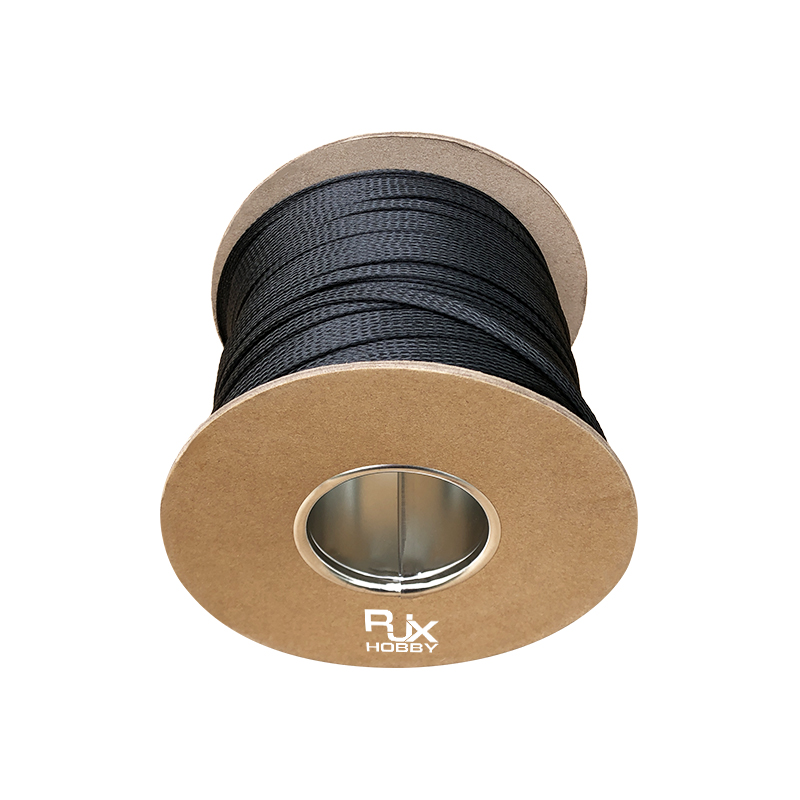 RJX 100M Braided Cable Sleeve Black Insulated PET Expandable Sheathing 3-40mm Wire Protection