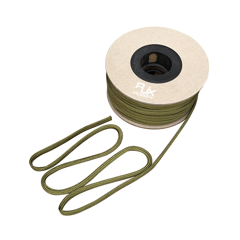 RJX 100M 4-40mm soft cotton Nylon Sleeve Wire Cable Protecting Nylon Braided High Density wire protection army green