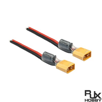 RJX 2pcs XT60 Male Plug Connector Pigtail Power Cord with 35V 470UF Capacitor 14AWG Silicone Wire 10cm for RC FPV Drone