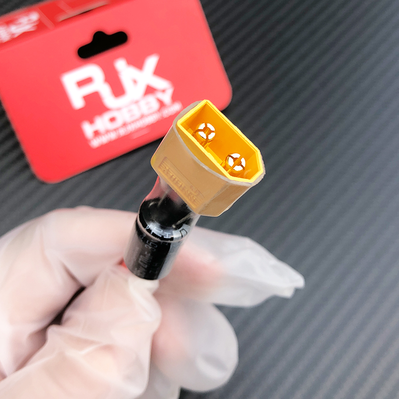 RJX 2pcs XT60 Male Plug Connector Pigtail Power Cord with 35V 470UF Capacitor 14AWG Silicone Wire 10cm for RC FPV Drone