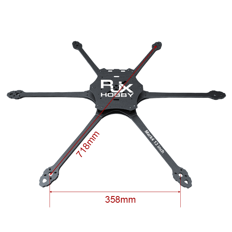 RJX Mark4 13 inch 6 Arms Carbon Fiber Frame Kit For RC FPV Racing Drone