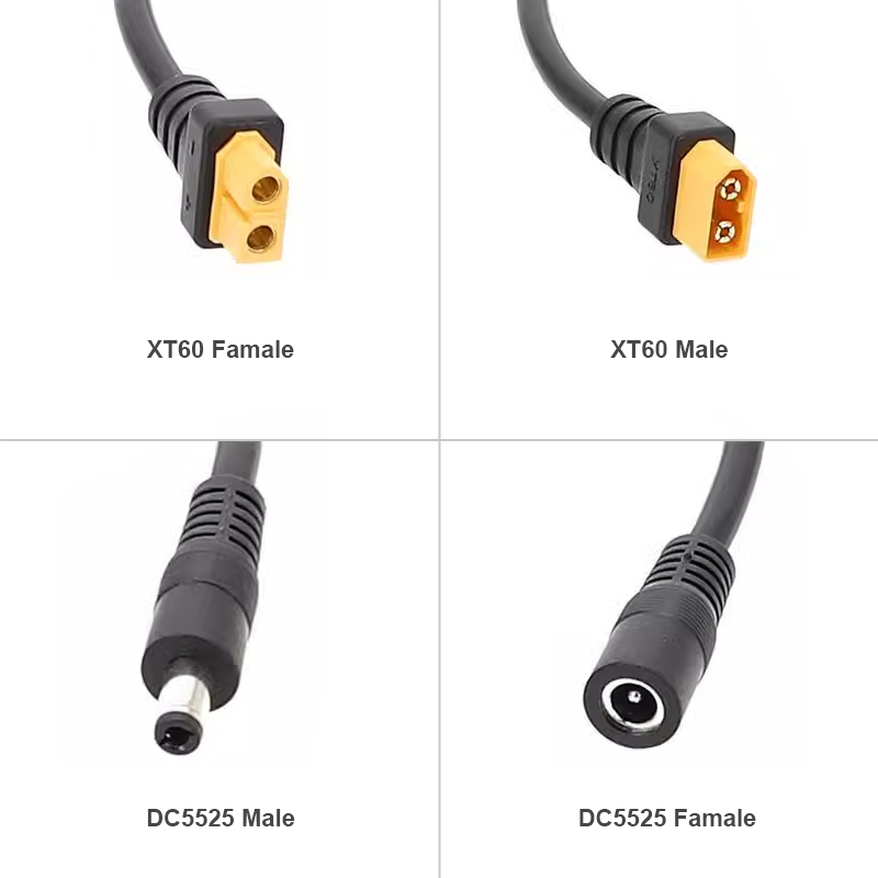 RJX 1pcs XT60 Male Female Connector to DC5525 Male Female Power Cable 