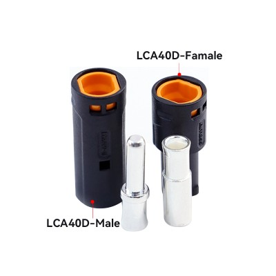 RJX 5pcs Amass LCA40D Male Female DC Plug High Current Single PIN Riveted Crimping Connector