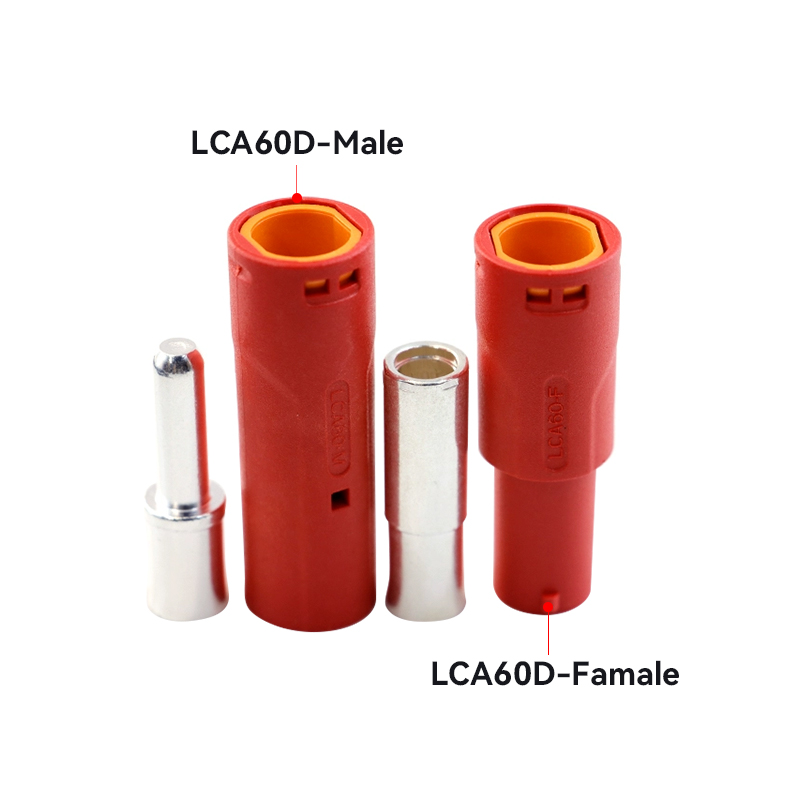 RJX 5pcs Amass LCA60 Male Female DC Plug High Current Single PIN Riveted Crimping Connector