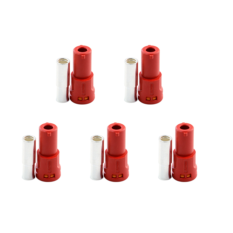 RJX 5pcs Amass LCA50D Male Female DC Plug High Current Single PIN Riveted Crimping Connector
