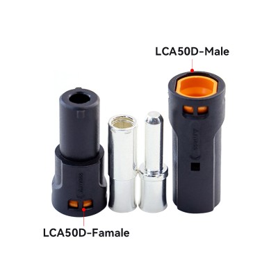 RJX 5pcs Amass LCA50D Male Female DC Plug High Current Single PIN Riveted Crimping Connector