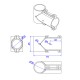 RJX 1pcs Alum 30mm to 30mm  Tee Joint Landing Gear Connector Adapter for RC Plant UAV Drone