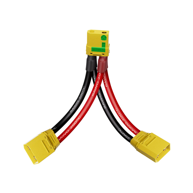 RJX 1pcs XT90H Male Female XT90S Anti Spark RC Charger Cable Connector Y Harness For Parallel Battery