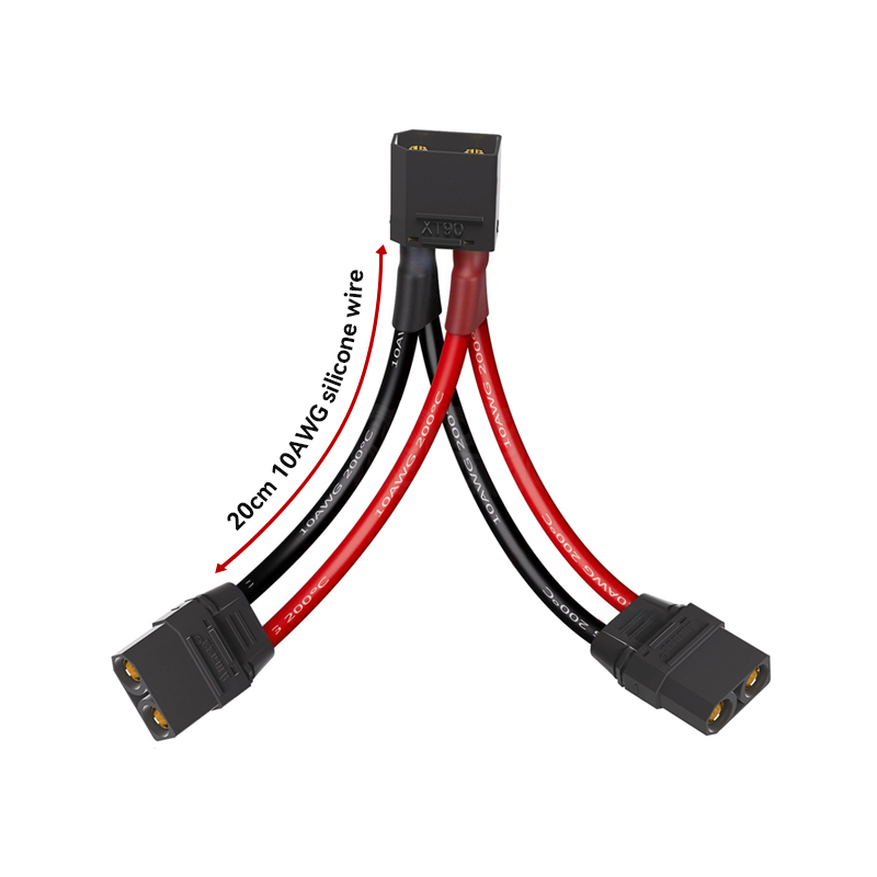 RJX 1pcs XT90H Male Female RC Charger Cable Connector Y Harness For Parallel Battery
