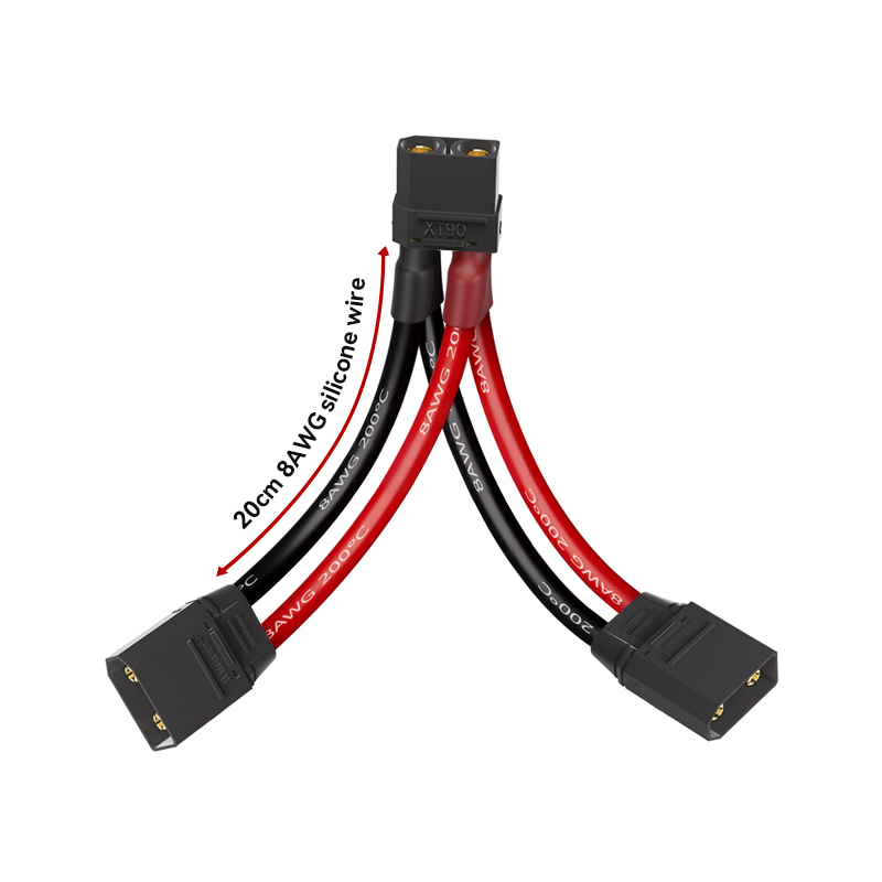 RJX 1pcs XT90H Male Female RC Charger Cable Connector Y Harness For Parallel Battery