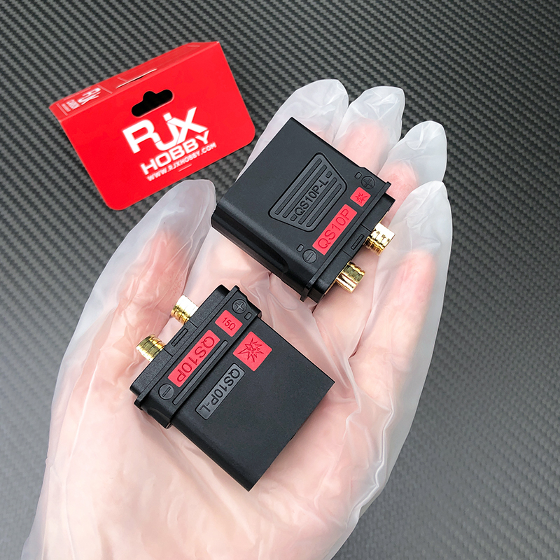 RJXHOBBY 1pair QS10P-L Anti-spark Battery Connector Large Current Male Female Gold Plated Plug for RC UAV Drone