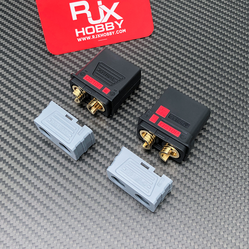 RJXHOBBY 1pair QS10P-L Anti-spark Battery Connector Large Current Male Female Gold Plated Plug for RC UAV Drone