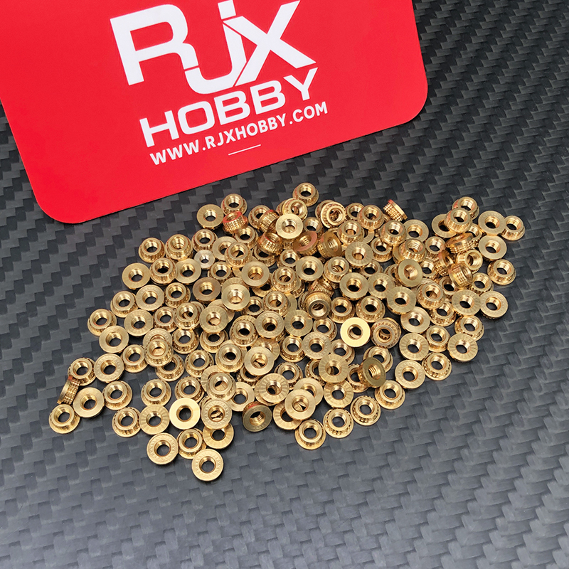 RJXHOBBY 100pcs M2 M2.5 M3 M4 M5 threaded inserts impact brass nuts