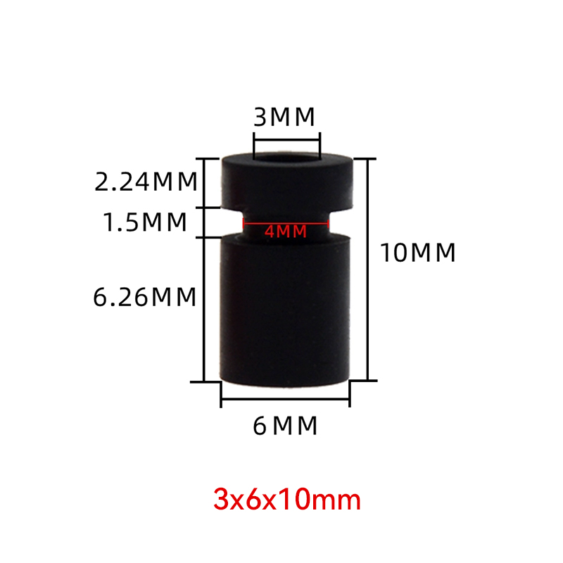 RJX 100pcs 3x6x10mm  Damping Balls AV Shock Absorber Ball Damper Anti-Vibration Ball