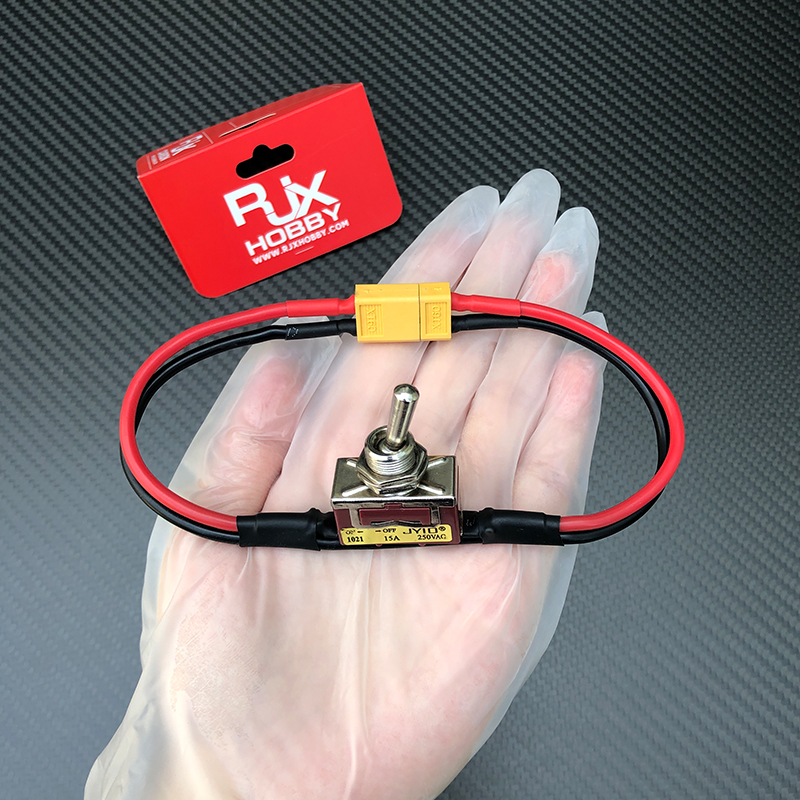 RJX 1pcs RC Aircraft Drone Battery ESC Connecting Adapter Large Current High Load Switch with XT60 Connector Power ON-off