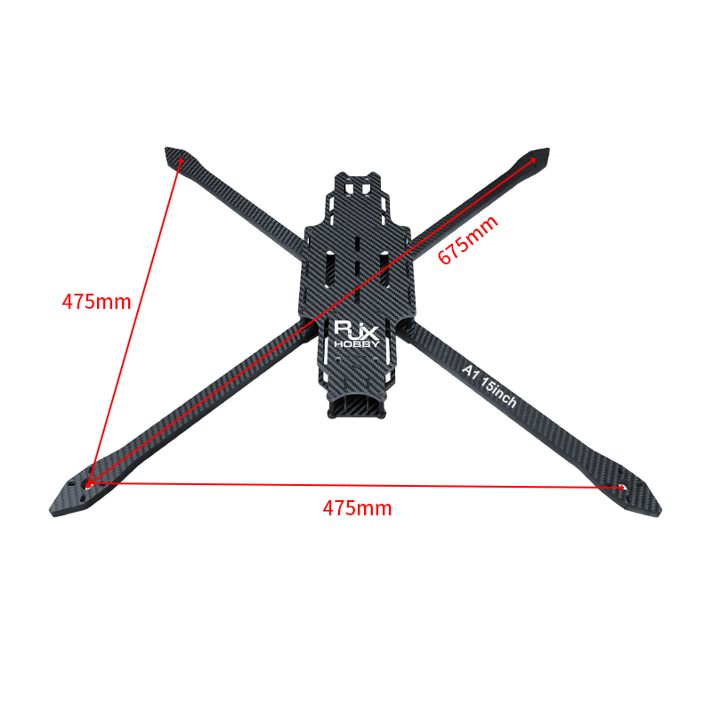 RJX A1 15inch Optical Fiber Carbon Fiber Twill matte Frame Kit for RC FPV Racing Drone