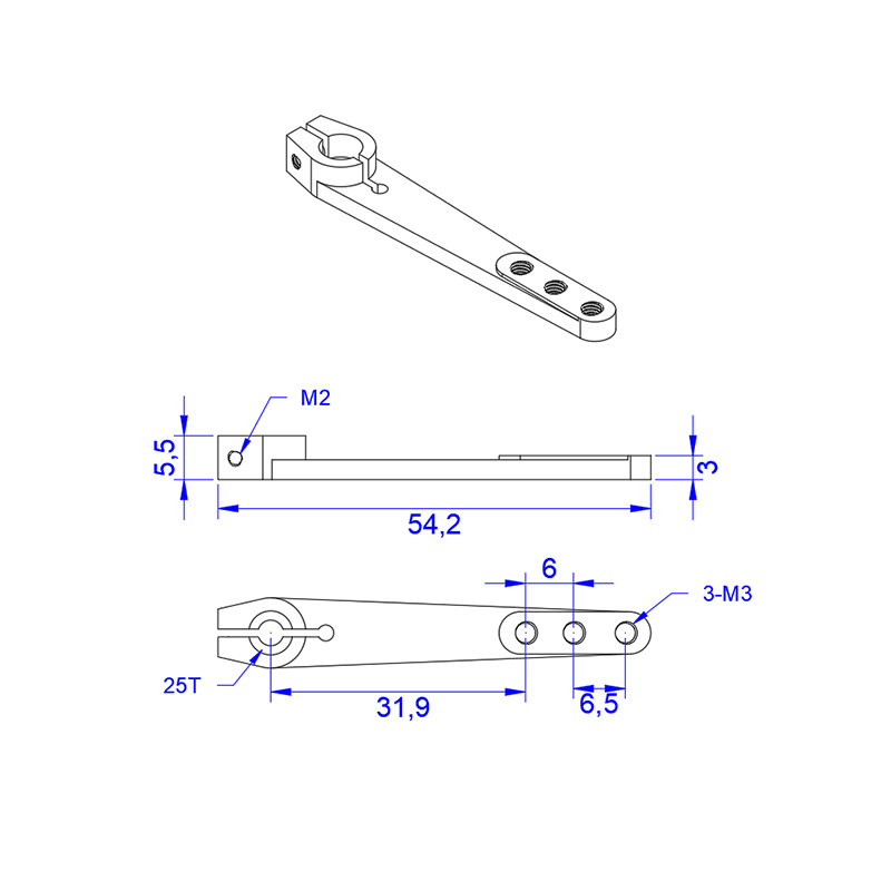 RJX 1pcs 25T CNC Metal Servo Arm For Futaba Servo