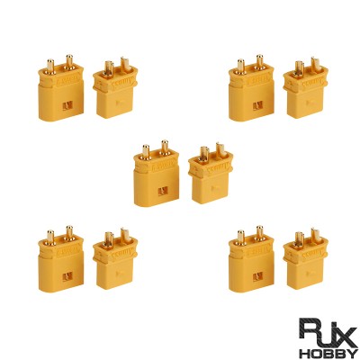 RJX 5Pairs Amass XT30UW-F Female XT30AW-M Male XT30 DC500V 20A Waterproof Gold-plated Connector