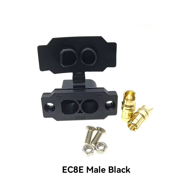 RJX 5pcs EC8E-M EC8 Male With Cover Current 100A Connector Panel Mount Retainable Power Plug
