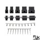 RJX 100sets JST 2P/3P/4P/5P/6P SM 2.54mm  Female and Male wire connector housing
