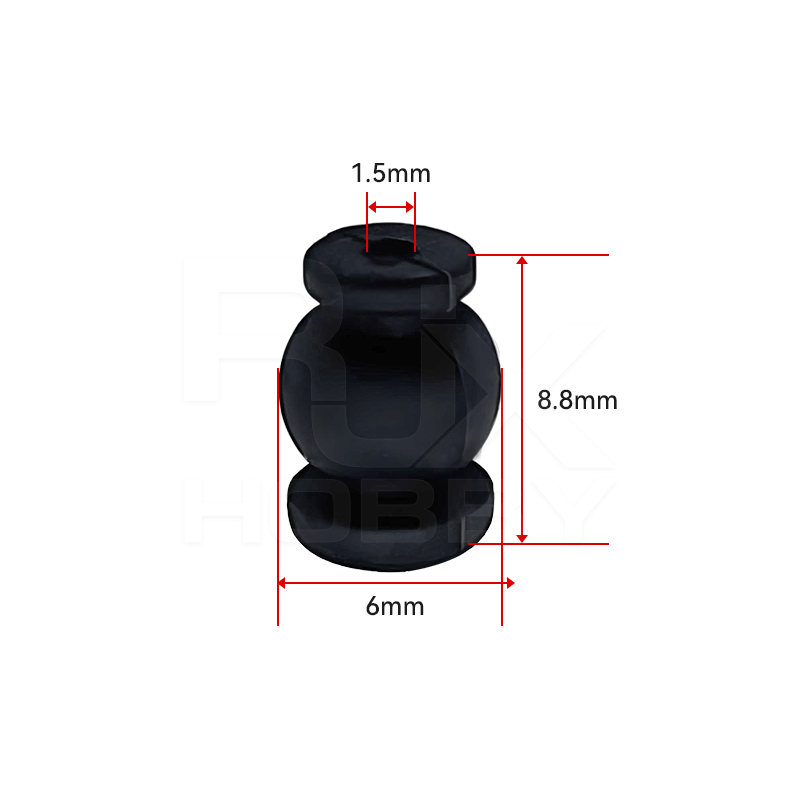 RJX 50pcs 1.5x6x8mm /1.5x6x8.8mm Damping Balls AV Shock Absorber Ball Damper Anti-Vibration Ball