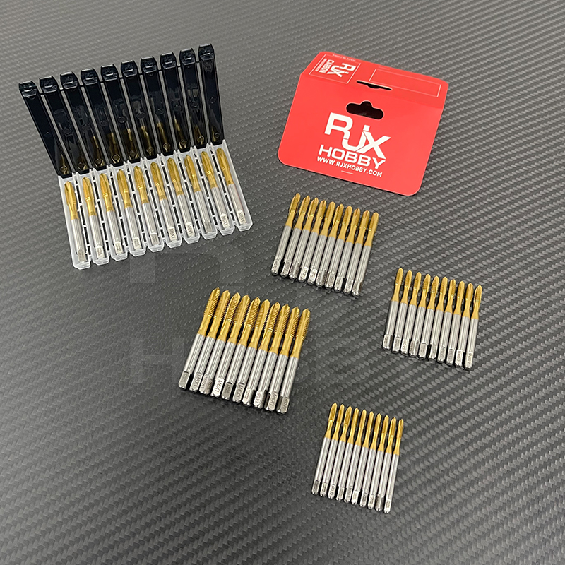 RJX 1pcs Titanium coating HSS M3 M4 M5 M6 M8 M10 M12 flute Straight slot taps