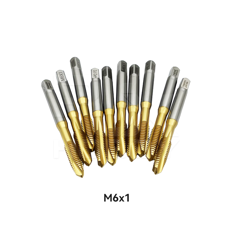 RJX 1pcs Titanium coating HSS M3 M4 M5 M6 M8 M10 M12 flute Straight slot taps