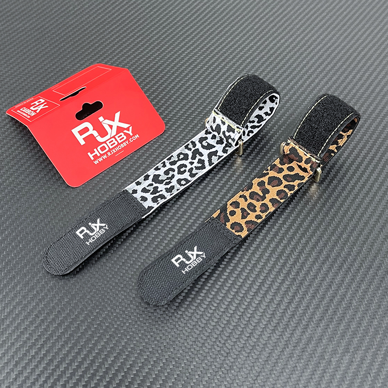 RJXHOBBY 2PCS 30mm Battery Strap Leopard Pattern Zinc Alloy Seamless Buckle 300–1000m