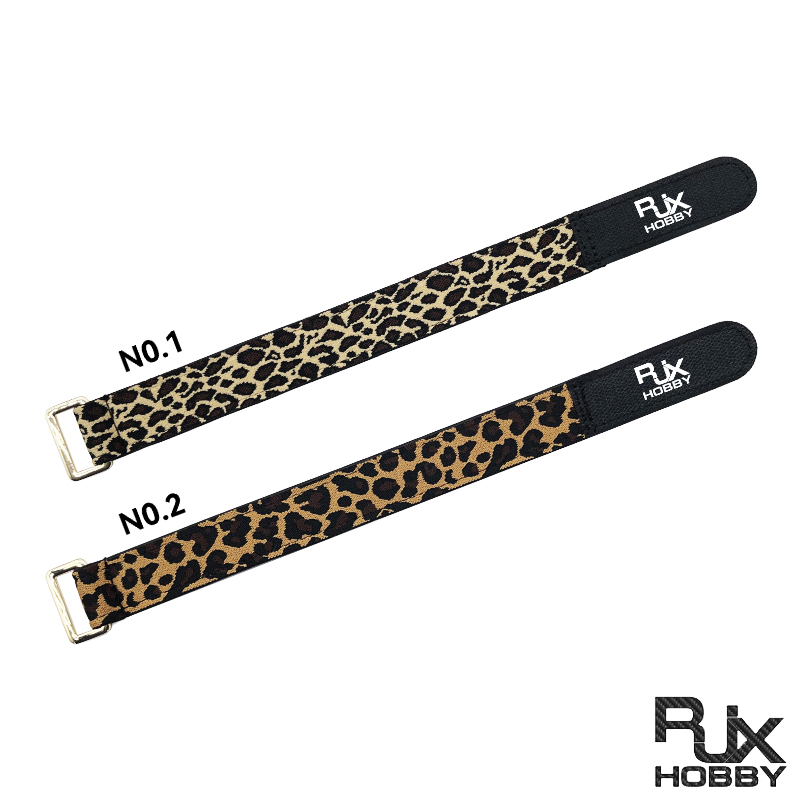 RJXHOBBY 2PCS 25mm Battery Strap Leopard Pattern Zinc Alloy Seamless Buckle 300–1000m