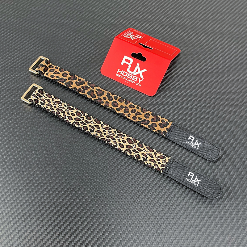 RJXHOBBY 2PCS 25mm Battery Strap Leopard Pattern Zinc Alloy Seamless Buckle 300–1000m