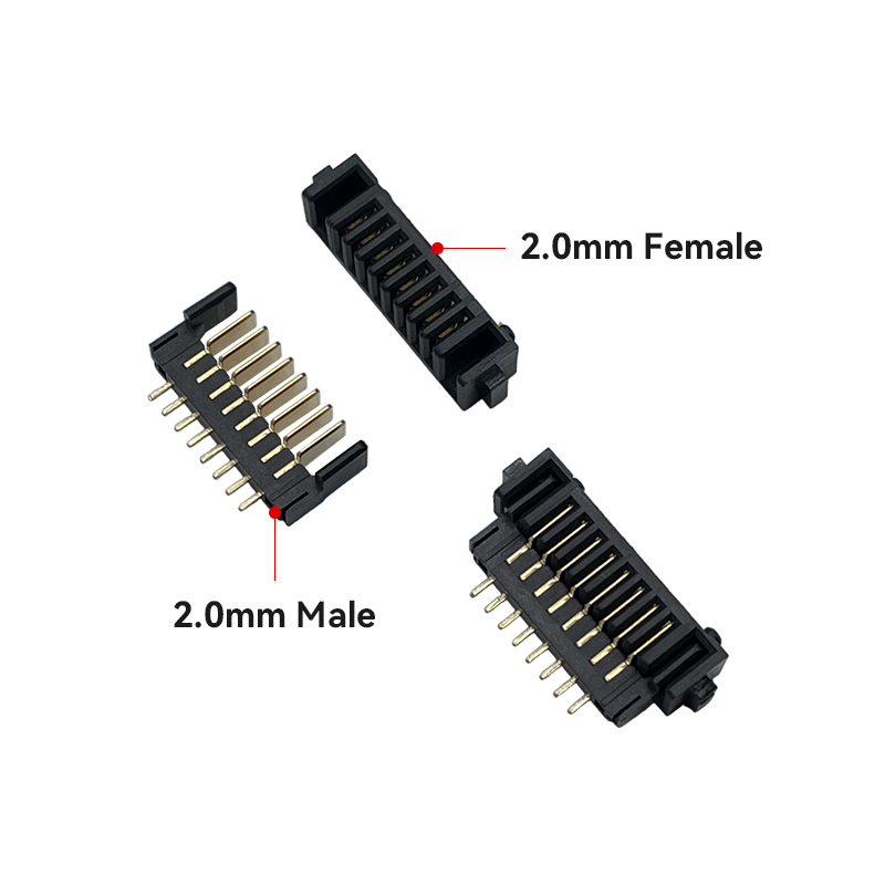 RJX 5pair 8Pin pitch 2.0mm laptop battery connector female and The male connector 180 degree bend foot
