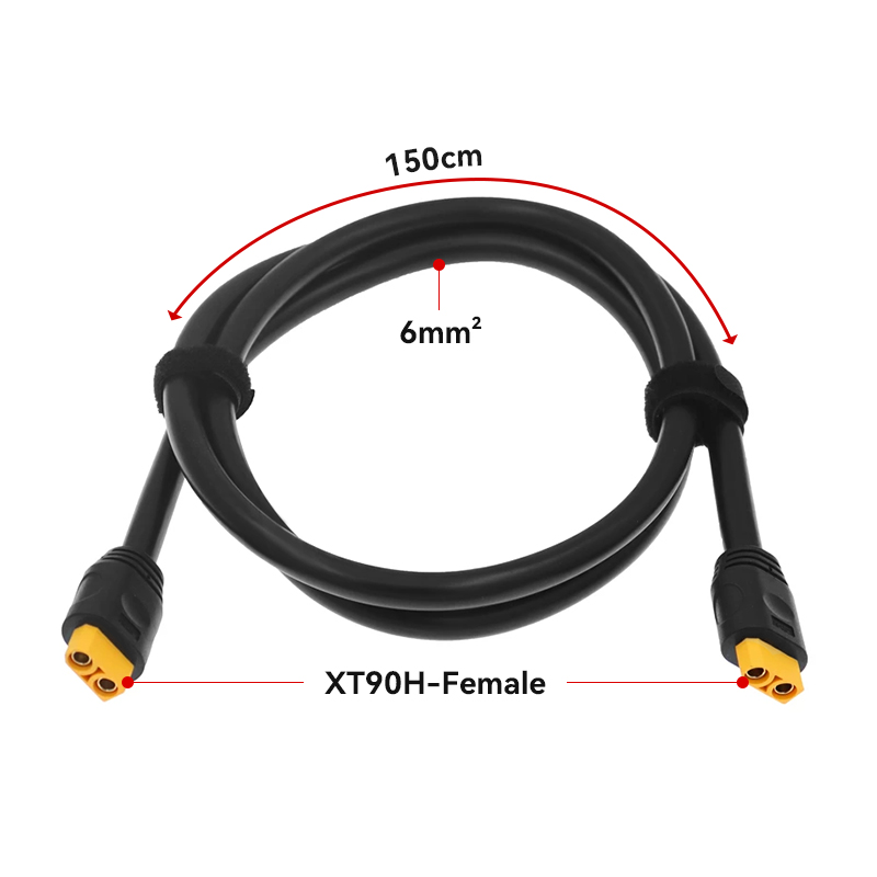 RJX 1pcs XT90H Female to Female Power Cable  6mm² Straight Head LSD-50 Charging Cable