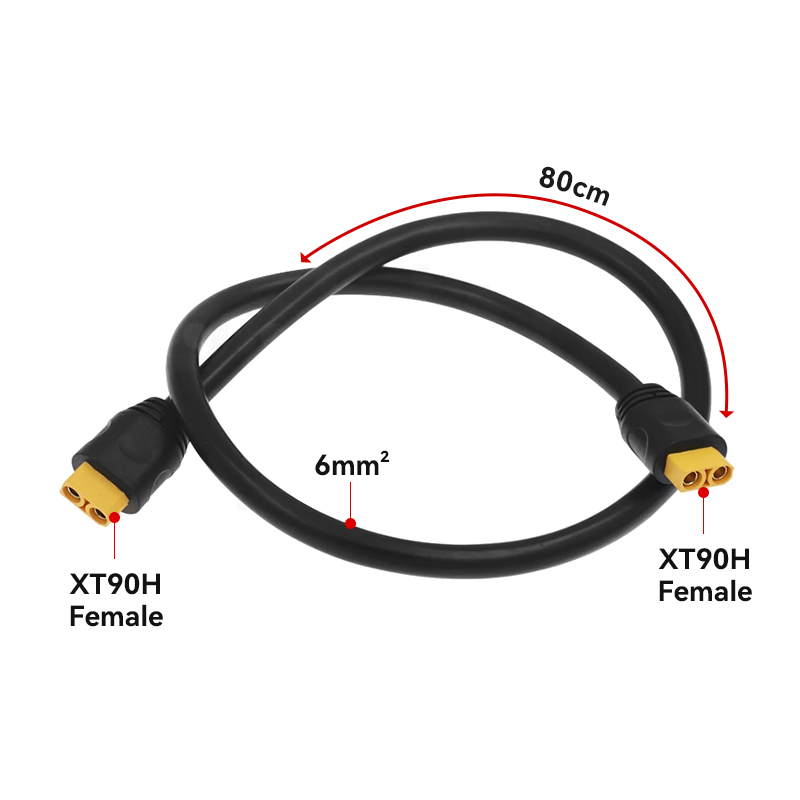 RJX 1pcs XT90H Female to Female Power Cable  6mm² Straight Head LSD-50 Charging Cable