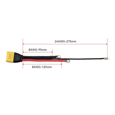 RJX 1PCS AS150U Male Power Cable to Ring Lugs with JST-GH 4-Pin Connector