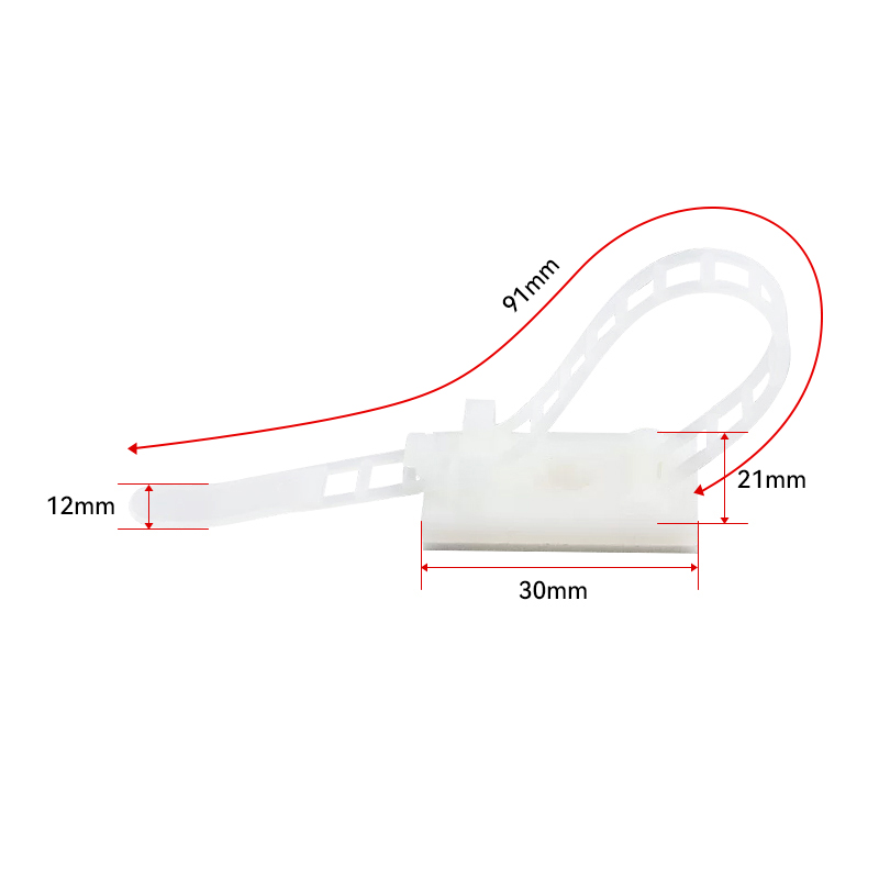 RJX 100pcs 25x18x8mm / 30x21x12mm Adhesive Tie Mounts