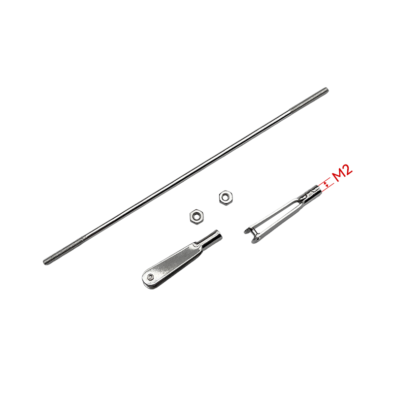 RJX 20pcs M2 Clevis Thread M2 Push Rod Stainless Steel Pull Rod Connecting Rod 