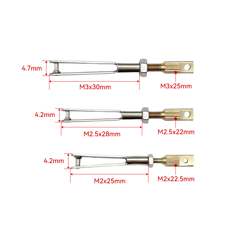 RJX 20pcs M2 M2.5 M3 Iron Metal Clevis Connector Set Pull Rod Chuck Coupler For DIY RC Aircraft Models