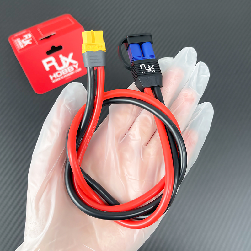 RJX 1pcs EC5 Male to XT60H Female Connector with SecureGrip Cover 10AWG Flexible Silicone Rubber Wire DC Power Cable