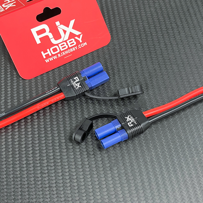RJX 1pcs EC5 Male / Female plug connector with SecureGrip Cover 10AWG Flexible Silicone Rubber Wire 