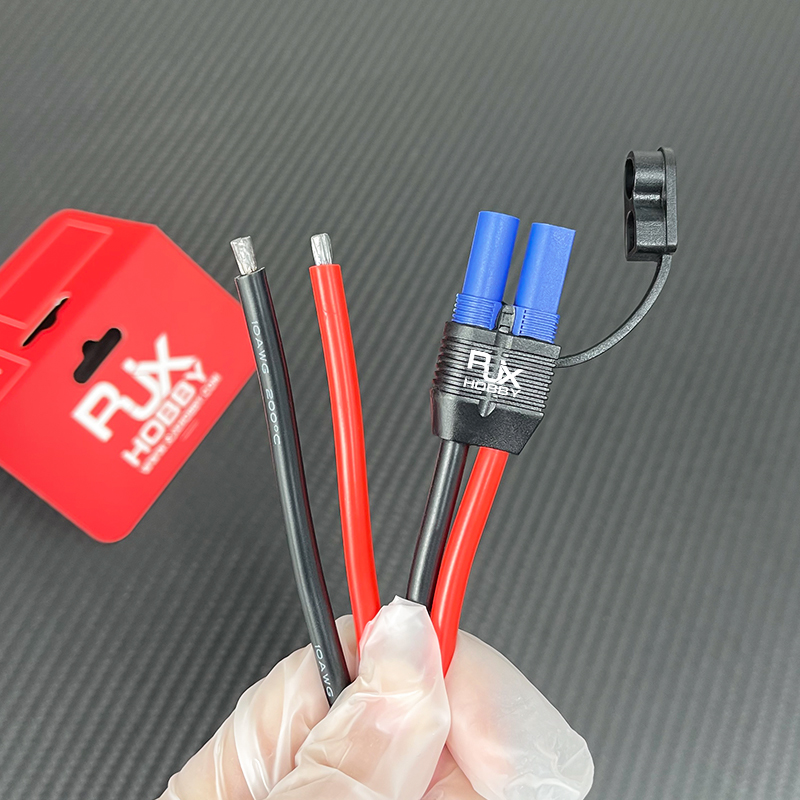 RJX 1pcs EC5 Male / Female plug connector with SecureGrip Cover 10AWG Flexible Silicone Rubber Wire 