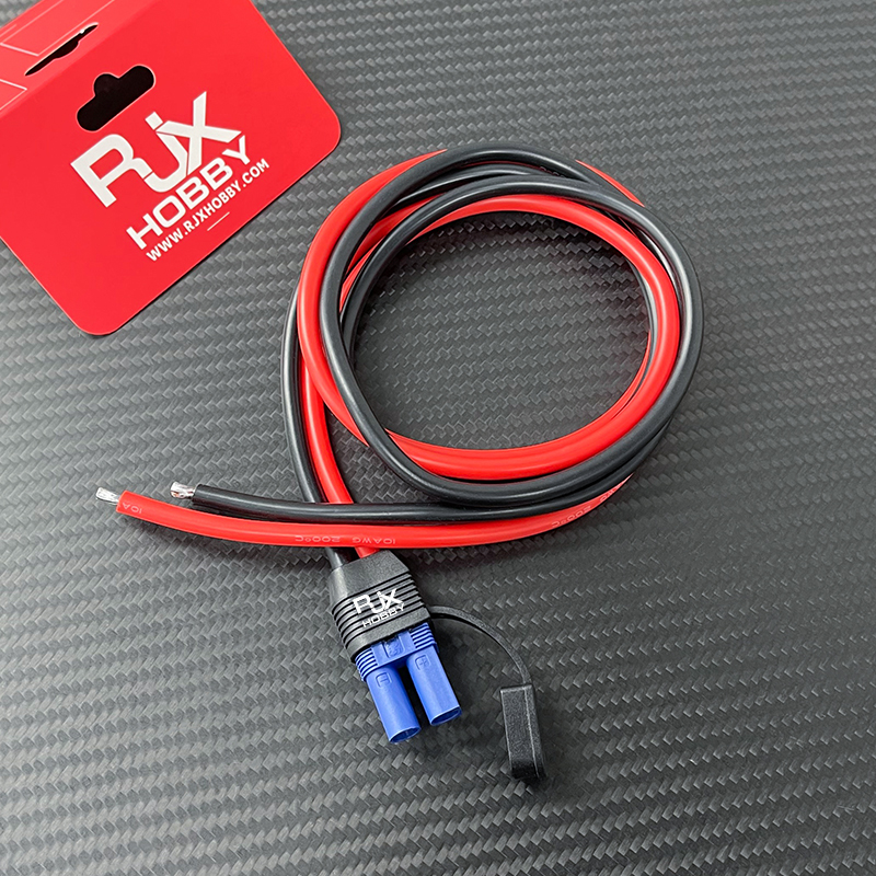 RJX 1pcs EC5 Male / Female plug connector with SecureGrip Cover 10AWG Flexible Silicone Rubber Wire 